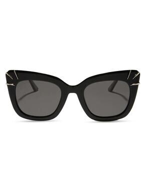 New DIFF Eyewear SDFPNTH 9P7X Black Cat-Eye Sunglasses with Stud Accents